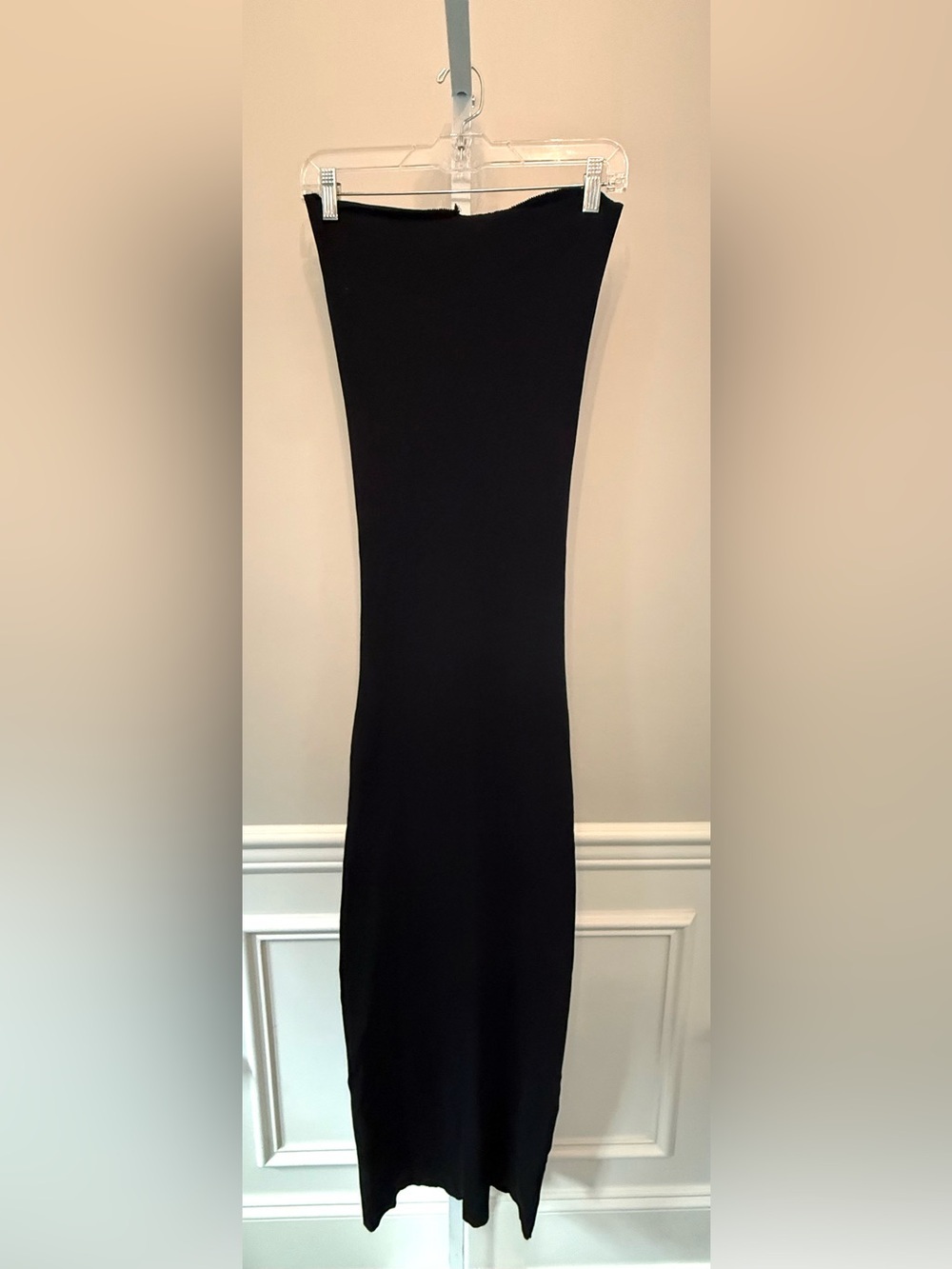 La Haine Inside Us Ribbed Open Back Tube Maxi Dress Black Bodycon Size XS